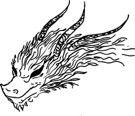 Stylized Dragon Head Illustration