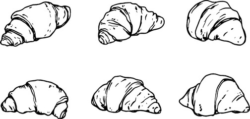 Hand-Drawn Croissants Collection