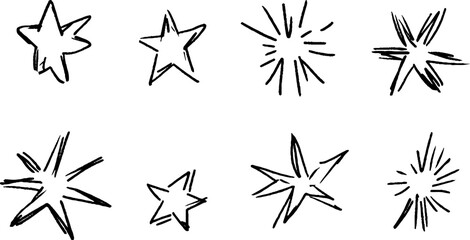 Obraz premium Hand-Drawn Star Shapes Collection