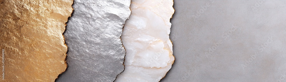 Poster intricate borders of smoky textures in gold, silver, and bronze create a rich and luxurious frame ov