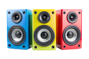 audio speakers isolated on white background