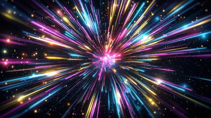 Fototapeta premium Colorful Light Burst Explosion Abstract Background