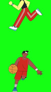 Sports Players Stickers motion green screen.