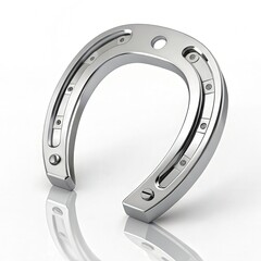 Silver Shine horseshoe on a white background