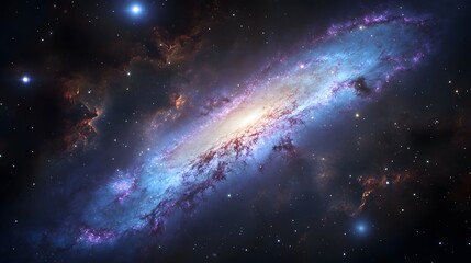 Obraz premium Galaxy swirl with stars isolated on dark background