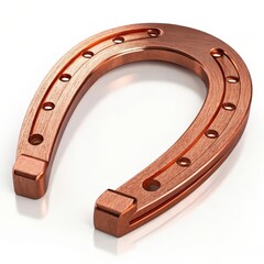 Obraz premium Copper Glow horseshoe on a white background