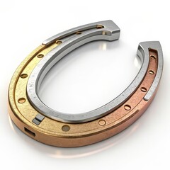 Obraz premium Metallic Fusion horseshoe on a white background