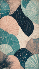 Seashell. Abstract shape. Summer pattern . Oil painting