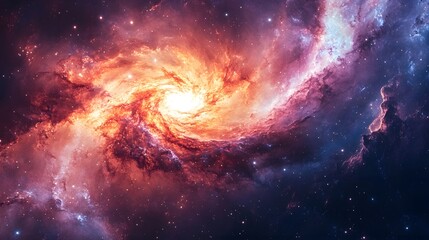 Galaxy swirl with stars isolated on white background
