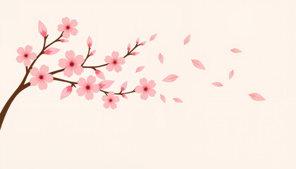 Naklejka premium Plum blossoms in wind on white background