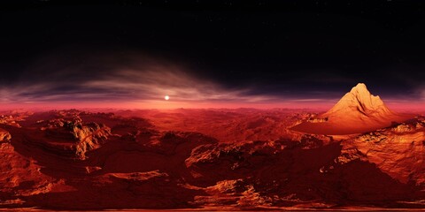 Martian landscape. HDRI . equidistant projection. Spherical panorama. panorama 360. environment map, 3d rendering © ustas