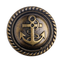 Vintage metal buttons, isolated on a white background.