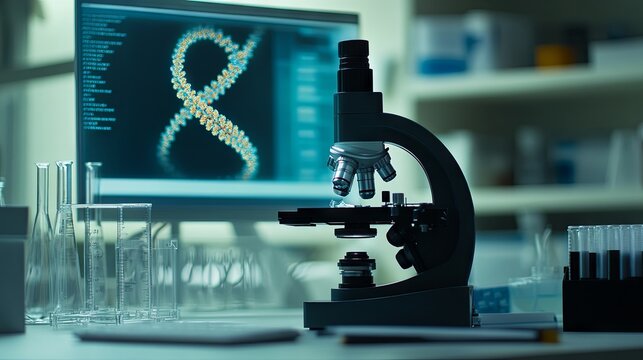 Research medical DNA lab science biotechnology scientist laboratory clinic medicine chemistry. Medical analysis DNA research equipment technology test microscope work health scientific computer gene