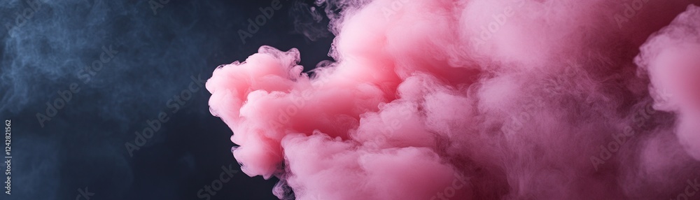 Poster abstract swirls of neon-colored smoke in red and pink dance across a dark backdrop, creating a mesme