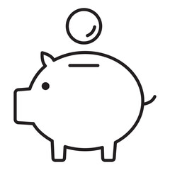ブタの貯金箱のアイコンイラスト　一個　