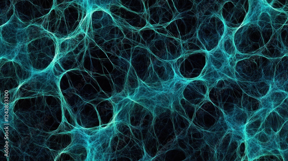 Poster abstract teal network intertwined lines design