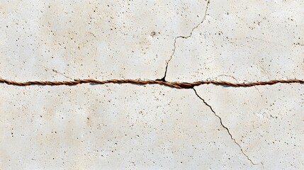 Obraz premium Cracked Concrete Wall Texture with Rusty Wire Detail