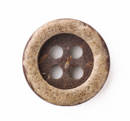 Wooden buttons isolated on white background