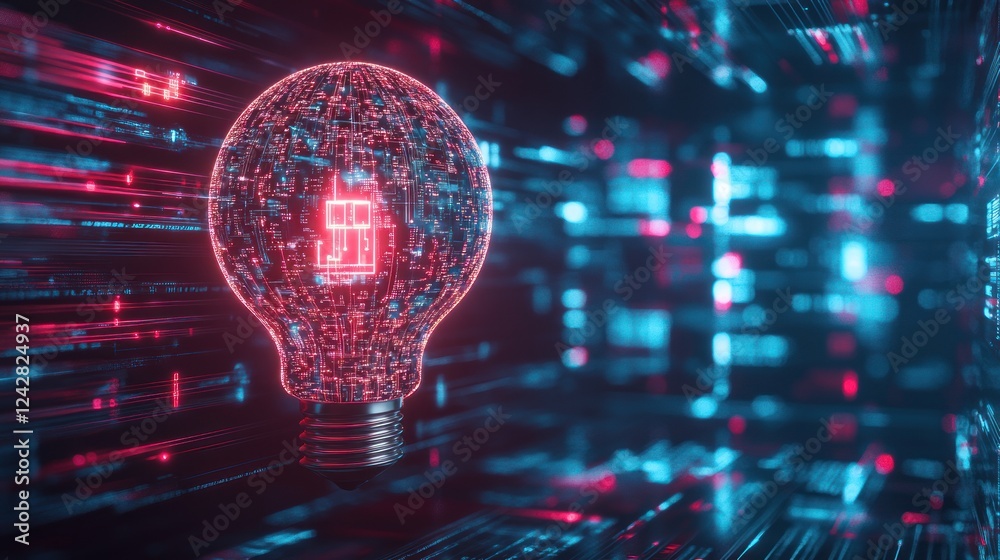 Poster Digital Lightbulb Illuminates Coding Innovation