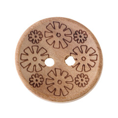 Wooden buttons isolated on white background