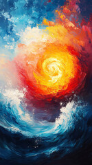 Fototapeta premium Beautiful abstract watercolor background with space.