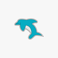 Dolphin vector on plain background, perfect for greeting card, wallpaper, and creative design.