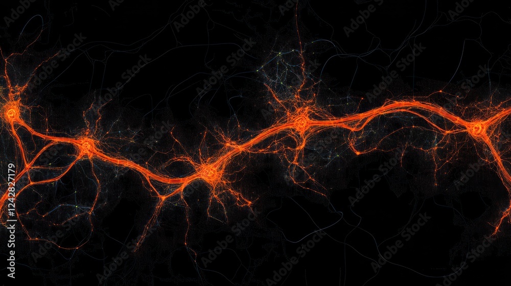 Poster Intricate Network Of Neuron Connections Illuminated