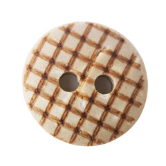 Coconut shell button, isolated on a white background.