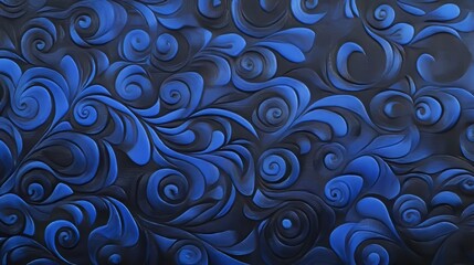 Royal blue wave on black background, creating a dynamic contrast with fluid, elegant motion, perfect for abstract, design, and artistic concepts.