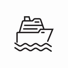 Cruise ship travel icon vector sign