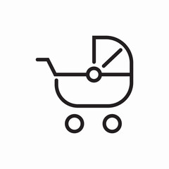 Baby stroller child icon vector sign