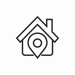 House location pin icon vector sign