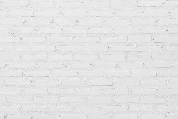 Fototapeta premium White brick wall background photo. Vintage white wash painted brick wall texture for stone tile block painted in grey light color wallpaper modern interior and exterior and backdrop design textured.