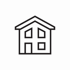 Double story house icon vector sign