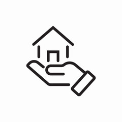 House hand property icon vector sign