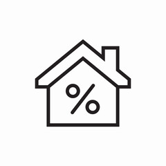 Mortgage percentage house icon vector sign