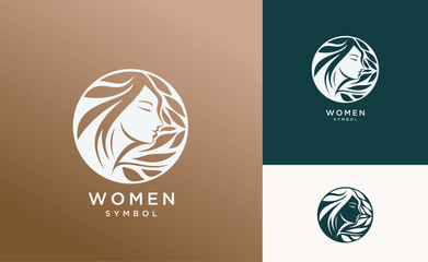 Woman silhouette logo design