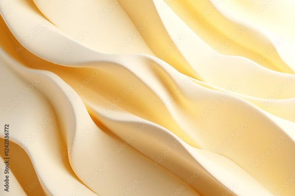 Poster smooth wave patterns in gentle yellow tones bring depth and tranquility, providing an ideal area for