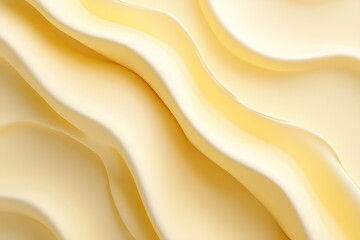 Obraz premium Delicate wave patterns in soft, varying shades of yellow blend seamlessly, offering depth and a smooth central area perfect for adding text or other elements with elegance