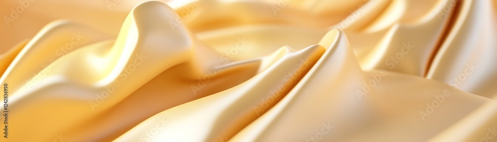 Poster subtle undulating wave patterns in various shades of yellow flow smoothly, creating a calming backdr