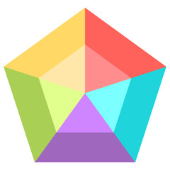 Colorful Pentagon Chartflow