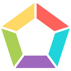 Colorful Pentagon Chartflow