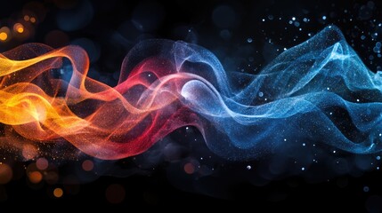 Obraz premium Abstract swirling fiery and icy blue waves