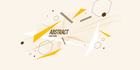 Background with abstract shapes. A template for design and creativity. The composition of the figures. The illustration is in a modern style, simple and concise design.