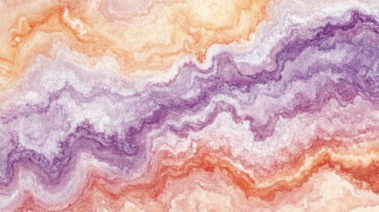 Abstract Swirling Marble Texture in Purple Orange and Beige Hues