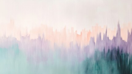 Abstract Pastel Cityscape Painting with Soft Hues
