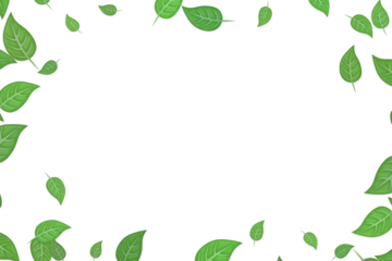 先が尖った丸い卵型の葉っぱがランダムに散るフレーム