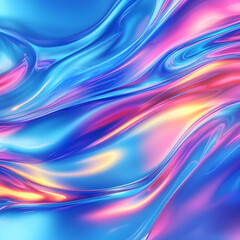 Colorful abstract waves of blue, pink, and orange creating a vibrant fluid background for design