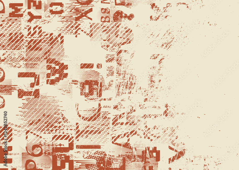 Leinwandbilder Background with glitch distorted grunge textures . grunge background texture with halftone dots, glitched shapes, textures and lines .Screen print vector background with grunge textured surface.