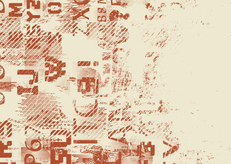 Background with glitch distorted grunge textures . grunge background texture with halftone dots, glitched shapes, textures and lines .Screen print vector background with grunge textured surface.